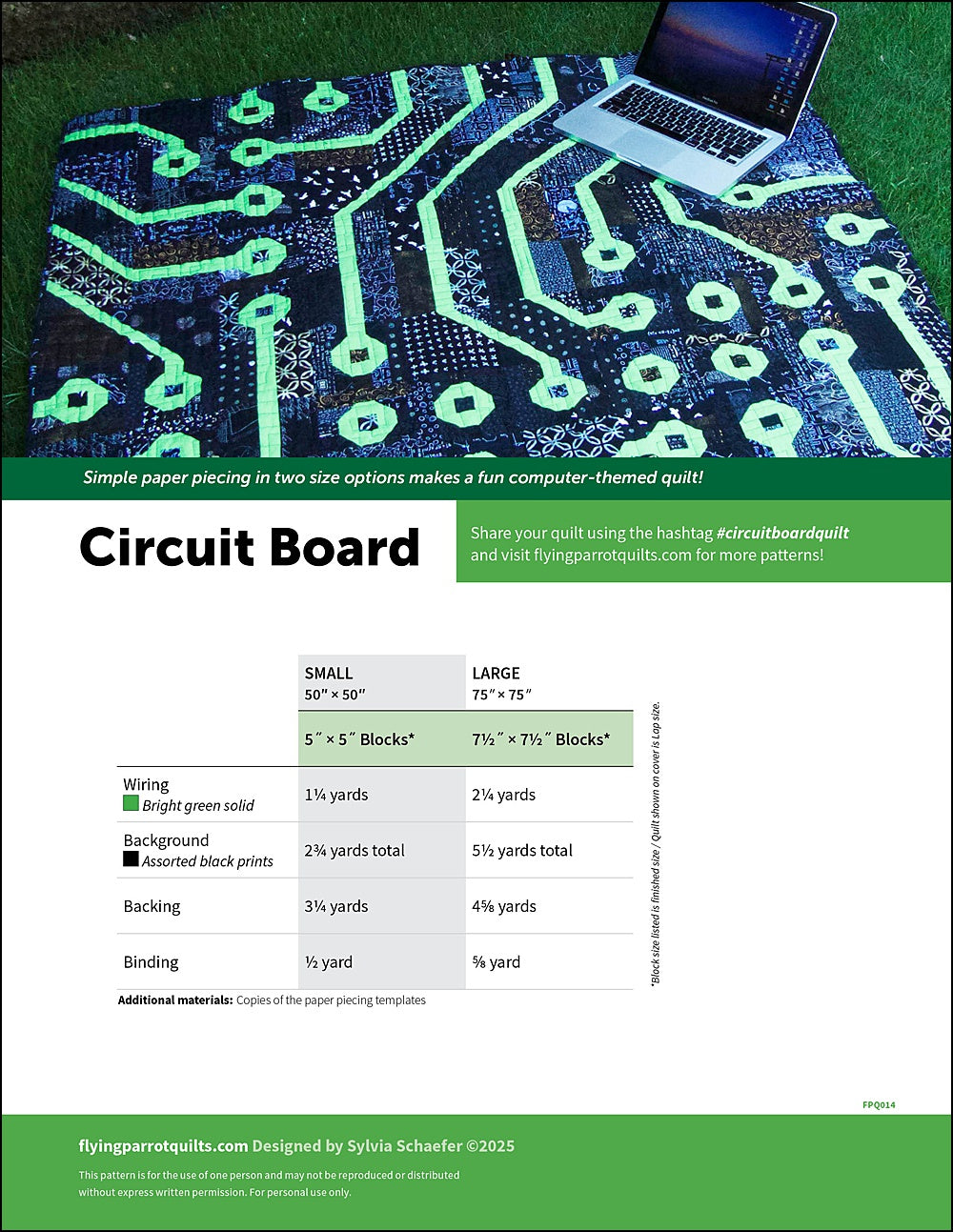 Circuit Board PDF Quilt Pattern – Flying Parrot Quilts