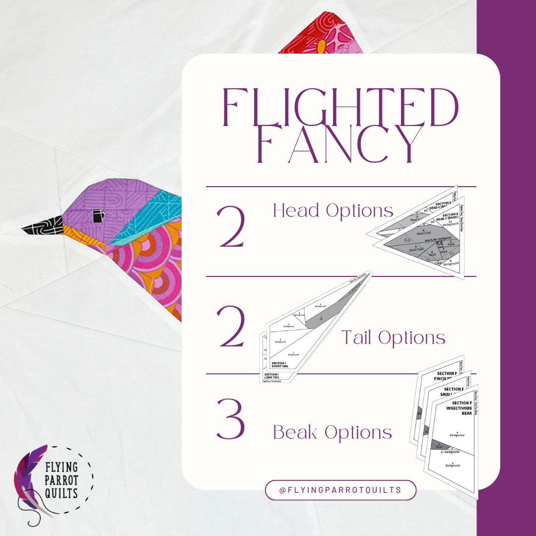 Flighted Fancy Paper Pattern – Flying Parrot Quilts