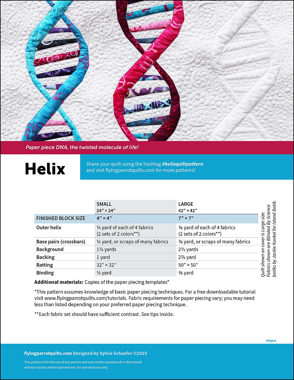 Helix Flight Pattern Helix PDF Pattern – Flying Parrot Quilts
