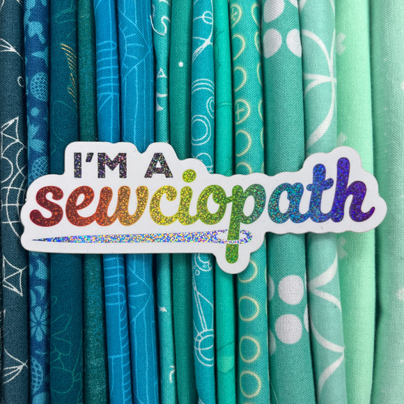 Sewciopath Glitter Sticker